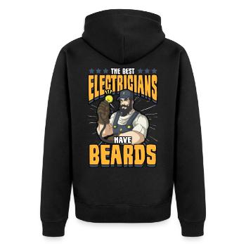 Électricien Electricité Artisans Métier Drôle - Veste à capuche bio Premium Unisexe - noir - Dos - Nico (187cm)