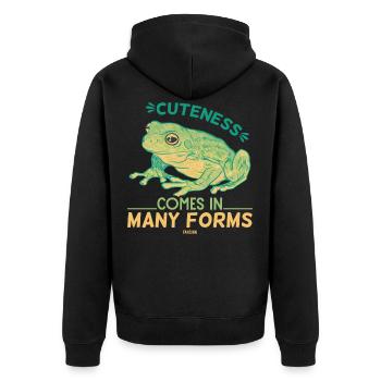 Doux grenouilles enfants crapaud - Veste à capuche bio Premium Unisexe - noir - Dos - Nico (187cm)