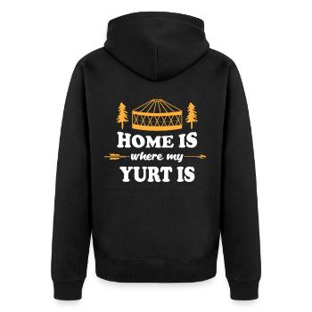 Home is where my Yurt is Jurte tente - Veste à capuche bio Premium Unisexe - noir - Dos - Nico (187cm)