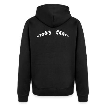 Ornamente blanc Laurier de laine Deco - Veste à capuche bio Premium Unisexe - noir - Dos - Nico (187cm)