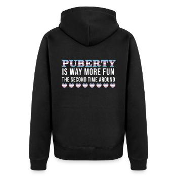 Transgenre Genderqueer Trans - Veste à capuche bio Premium Unisexe - noir - Dos - Nico (187cm)