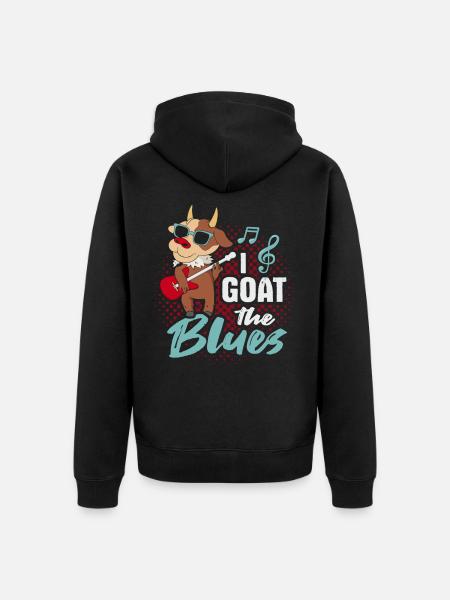 Ziege für einen Blues-Musiker - Unisex Premium Bio Zip Hoodie - Schwarz