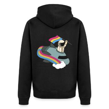 Pansexuel LGBT Queer Astronaut - Veste à capuche bio Premium Unisexe - noir - Dos - Nico (187cm)