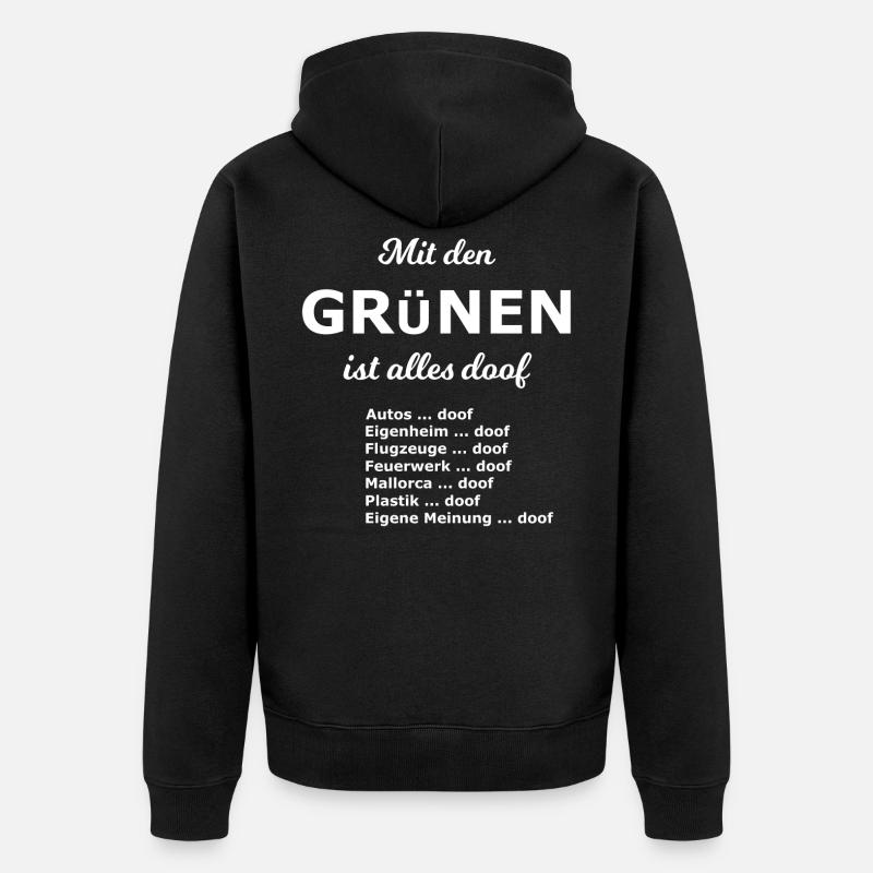 Doofe Partei - Unisex Premium Bio Zip Hoodie - Schwarz