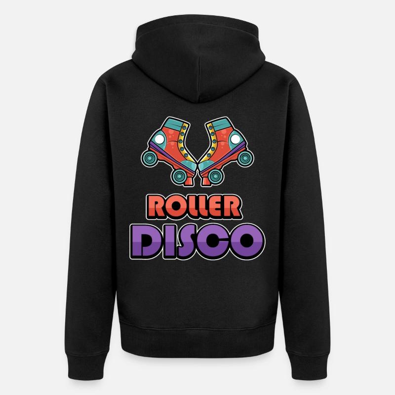 Roller Disco Rollschuhmädchen - Unisex Premium Bio Zip Hoodie - Schwarz