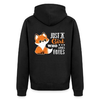 Just a Girl who loves Foxes foxes fox lover - Unisex Premium Organic Zip Hoodie - black - Back - Nico (187cm)