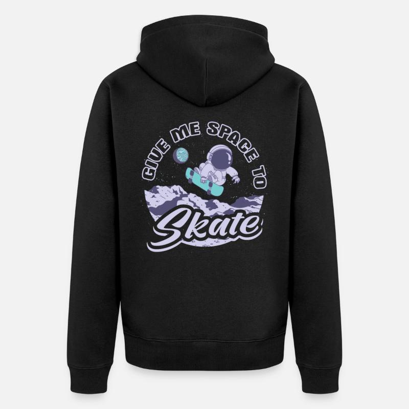 Skater astronaute Skateboard - Veste à capuche bio Premium Unisexe - noir