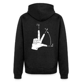 Coordinate system CNC programmer - Unisex Premium Organic Zip Hoodie - black - Back - Nico (187cm)