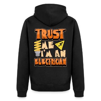 Électricien sort profession métier courant câble cadeau - Veste à capuche bio Premium Unisexe - noir - Dos - Nico (187cm)