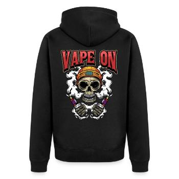 Vape Dampfen Dampfer Vaping Spruch Geschenk - Unisex Premium Bio Zip Hoodie - Schwarz - Hinten - Nico (187cm)