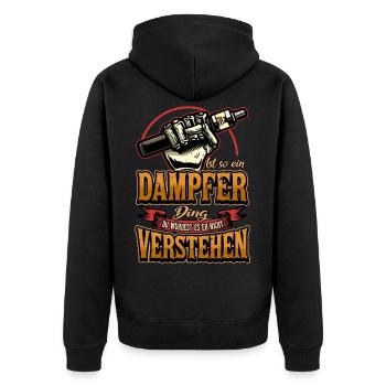 Vape Dampfer E Zigarette Spruch Vaping Geschenk - Unisex Premium Bio Zip Hoodie - Schwarz - Hinten - Nico (187cm)