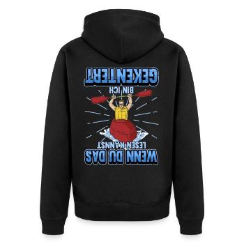 Kajak Kanu Paddeln Kajakfahren Spruch Geschenk - Unisex Premium Bio Zip Hoodie - Schwarz - Hinten - Nico (187cm)