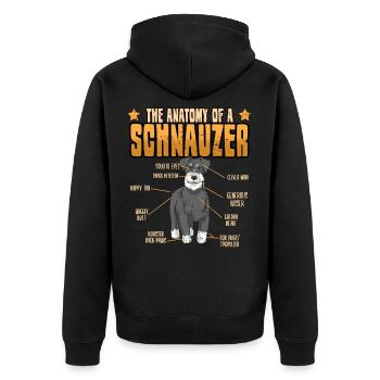 Cadeau d'anatomie pour amoureux des chiens Schnauzer - Veste à capuche bio Premium Unisexe - noir - Dos - Nico (187cm)