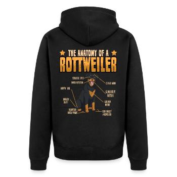 Cadeau d'anatomie pour amoureux des chiens Rottweiler - Veste à capuche bio Premium Unisexe - noir - Dos - Nico (187cm)