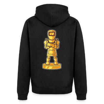 Golden Trophy Welder - Unisex Premium Organic Zip Hoodie - black - Back - Nico (187cm)