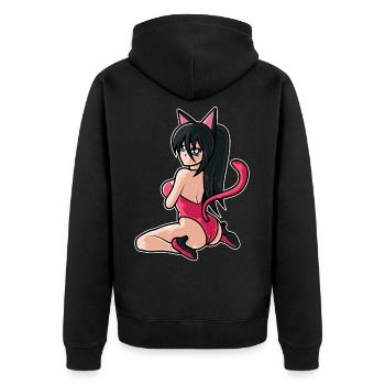 Waifu Manga Otaku Cosplayer Anime - Unisex Premium Organic Zip Hoodie - black - Back - Nico (187cm)