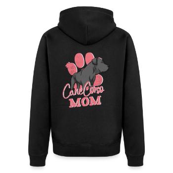 Cane Corso Mom - Dogs Owner Design Malosser - Unisex Premium Organic Zip Hoodie - black - Back - Nico (187cm)