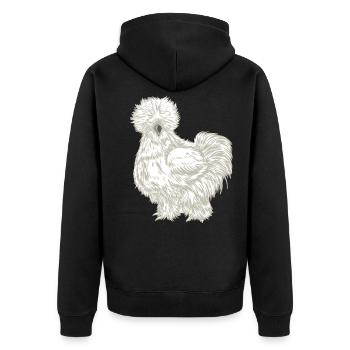 Poulet de soie dessin - Veste à capuche bio Premium Unisexe - noir - Dos - Nico (187cm)