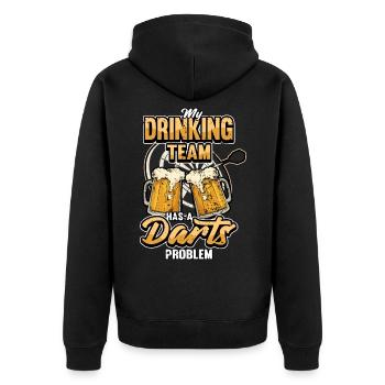 Fléchettes Fléchettes Fléchettes jeu de fléchettes Sport Bière cadeau - Veste à capuche bio Premium Unisexe - noir - Dos - Nico (187cm)