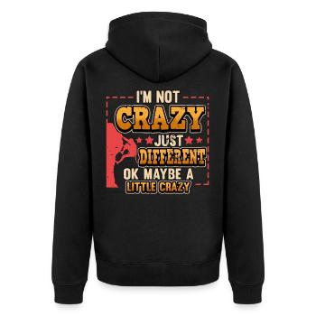 Lustig Klettern Berg Sport Spruch Geek Geschenk - Unisex Premium Bio Zip Hoodie - Schwarz - Hinten - Nico (187cm)