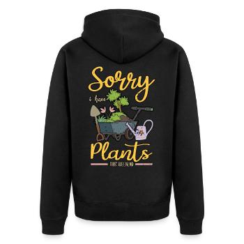 Gärtner Pflanzen Tomaten Gießkanne Spruch Geschenk - Unisex Premium Bio Zip Hoodie - Schwarz - Hinten - Nico (187cm)