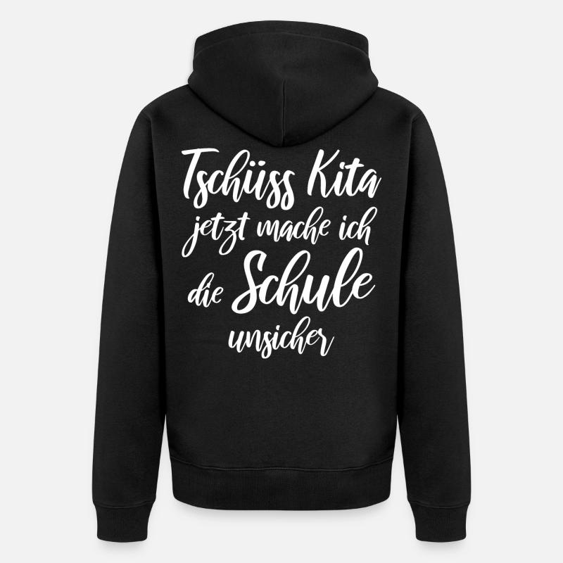 Schulanfang - Unisex Premium Bio Zip Hoodie - Schwarz