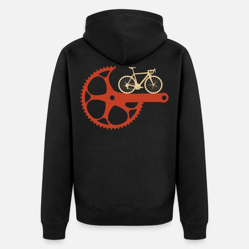 Vélo vélo vélo Manivelle Cyclisme - Veste à capuche bio Premium Unisexe - noir