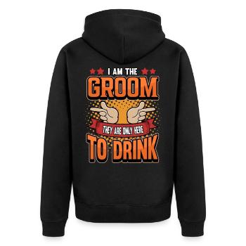 Bachelor party groom bride bachelor - Unisex Premium Organic Zip Hoodie - black - Back - Nico (187cm)