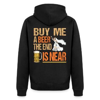 Bachelor party groom bride bachelor - Unisex Premium Organic Zip Hoodie - black - Back - Nico (187cm)