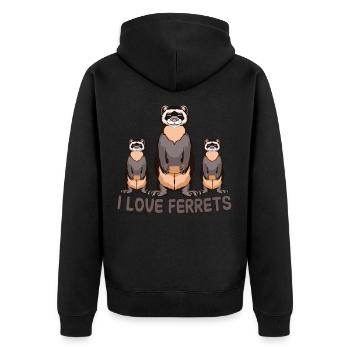 I love ferrets - Veste à capuche bio Premium Unisexe - noir - Dos - Nico (187cm)