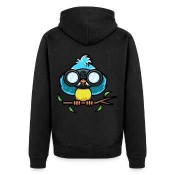 Observation des oiseaux Mer bleue Ornithologue - Veste à capuche bio Premium Unisexe - noir - Dos - Nico (187cm)