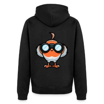 Observation de l’oiseau Rouge-gorge Oiseaux Oiseaux - Veste à capuche bio Premium Unisexe - noir - Dos - Nico (187cm)