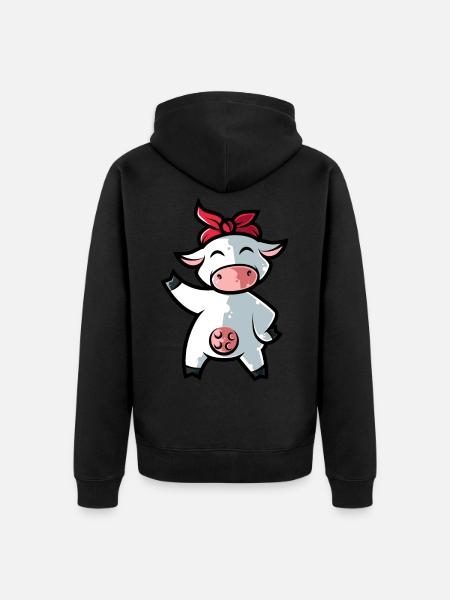 Cow Bandana Design for Farmer Dairy Farmer Farmer - Unisex Premium Organic Zip Hoodie - black