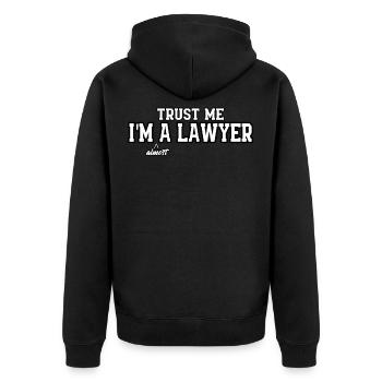 Lawyer Jura Lustig Lawyer Richter Gift - Unisex Premium Organic Zip Hoodie - black - Back - Nico (187cm)