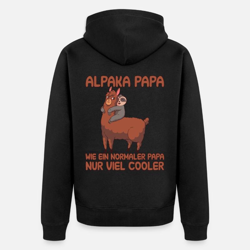 Alpaga Papa - Veste à capuche bio Premium Unisexe - noir