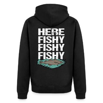 Pêche Pêche Poisson Drôle pêche - Veste à capuche bio Premium Unisexe - noir - Dos - Nico (187cm)
