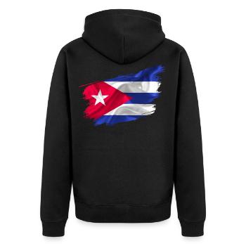 Cuba Flag Cuban Countries Flag - Unisex Premium Organic Zip Hoodie - black - Back - Nico (187cm)