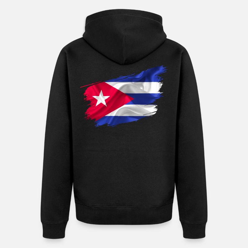 Cuba Drapeau Cuba pays - Veste à capuche bio Premium Unisexe - noir