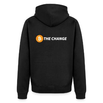 Bitcoin Pièce Crypto hodl Chemise Crypto Crypto Cryptomonnaie - Veste à capuche bio Premium Unisexe - noir - Dos - Nico (187cm)