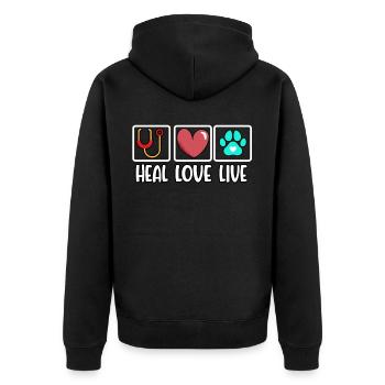 vétérinaire animaux sauver médecin aide professionnel chien chat - Veste à capuche bio Premium Unisexe - noir - Dos - Nico (187cm)