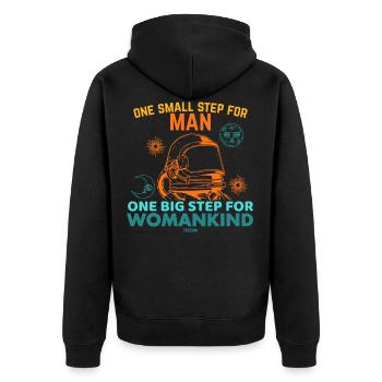 Astronaut Mädchen Frau Weltraum - Unisex Premium Bio Zip Hoodie - Schwarz - Hinten - Nico (187cm)