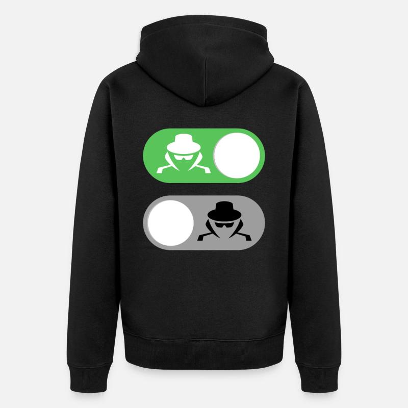 Cybersecurity Motiv White Hat Hacker - Unisex Premium Bio Zip Hoodie - Schwarz