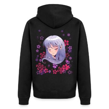 Anime fille fleur Manga Cosplay - Veste à capuche bio Premium Unisexe - noir - Dos - Nico (187cm)