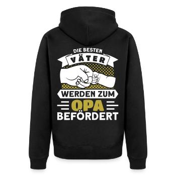 Die Besten Väter werden zum Opa Befördert Vatertag - Unisex Premium Bio Zip Hoodie - Schwarz - Hinten - Nico (187cm)