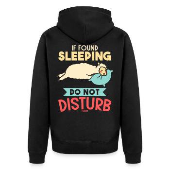 lama dormant avec oreiller - Veste à capuche bio Premium Unisexe - noir - Dos - Nico (187cm)