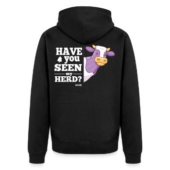 Animal vache troupeau famille dicton ferme - Veste à capuche bio Premium Unisexe - noir - Dos - Nico (187cm)