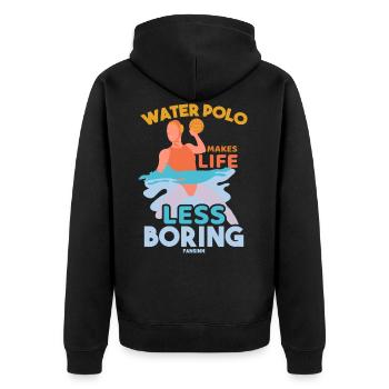 Water-polo - Veste à capuche bio Premium Unisexe - noir - Dos - Nico (187cm)