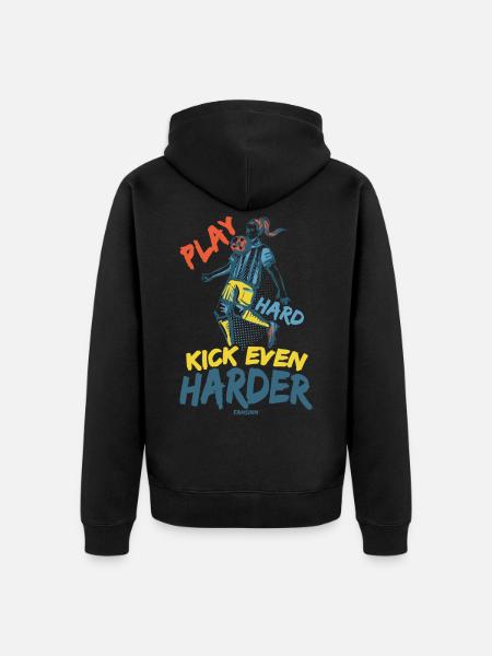 Fussball Mädchen Fussballmannschaft - Unisex Premium Bio Zip Hoodie - Schwarz