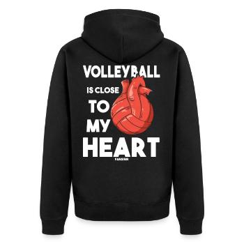 Volley-ball - Veste à capuche bio Premium Unisexe - noir - Dos - Nico (187cm)