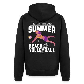Volley volley beach volley plage Sport - Veste à capuche bio Premium Unisexe - noir - Dos - Nico (187cm)